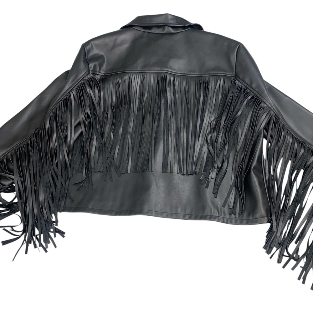 Wild Fable Fringe Black Faux Leather Jacket Size XL
Western Boho Cowgirl Country - Picture 9 of 16